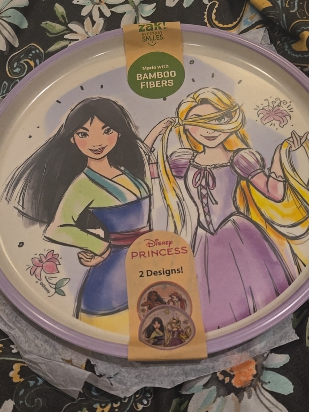 ❤️10/$13 New Disney Princess Plate with Purple and Lavender Trim 2 Plates